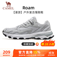駱駝（CAMEL）漫游復(fù)古慢跑鞋男加絨運動鞋子 K13S09L7015A 奶白/椰子灰 40