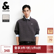 杰克·瓊斯（JACK&JONES）25年秋季新款男裝寬松肌理感翻領(lǐng)上衣運動休閑衛(wèi)衣男長袖打底衫 E39 頁巖紫 L 180