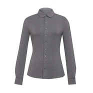 阿瑪施（AMASS）女裝外套新款輕職風(fēng)通勤休閑親膚修身純色襯衫時(shí)尚5300528 灰色 L 4碼  120斤