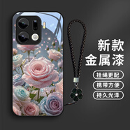 勁國興夢(mèng)幻玫瑰適用oppoFindX9手機殼oppoFindX9Pro玻璃殼保護套情侶女生防摔可愛(ài)高顏值小眾個(gè)性創(chuàng  )意 【L222夢(mèng)幻玫瑰F款經(jīng)典黑-金屬漆】送S1精美黑 OPPO Find X9