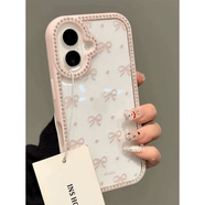 捷思碼日韓ins少女蝴蝶結適用于17promax手機殼15新款16鑲鉆框14pro個(gè)性15promax全包防摔蘋(píng)果13pro保護 粉鑲鉆閃粉蝴蝶結 iPhone 17 Pro Max