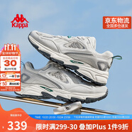 卡帕（Kappa）官方羽翼背靠背老爹鞋男秋季厚底增高休閑運(yùn)動鞋子男 白冷灰 44