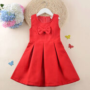 G.duck女童毛呢背心裙秋冬洋氣裙子兒童無(wú)袖公主連衣裙女孩紅色馬甲裙 蝴蝶毛呢 130 建議身高115cm 4-5歲