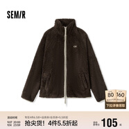 森馬（Semir）外套女插肩袖珊瑚絨仿羊羔毛2024冬季立領(lǐng)寬松夾克109724108003