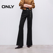ONLY2025冬季新款約克剪裁顯瘦金屬鏈條喇叭褲牛仔褲女|125432039 H11 黑色水洗 M M褲長減短