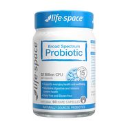 Life Space益倍適成人廣譜益生菌膠囊320億高活性60粒小藍(lán)瓶【王一博同款】