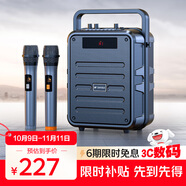 山水（SANSUI）Q7無線藍(lán)牙音箱戶外大音量廣場舞音響手提便攜式小型家用K歌音樂播放器地攤擺攤收款喇叭 雙麥版