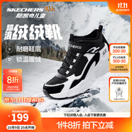 Skechers斯凱奇兒童秋冬休閑男女童二棉鞋輕質(zhì)加絨保暖靴405222L/302583L 女童/黑色/白色/BKW 33