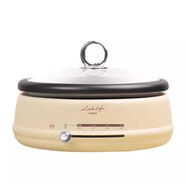 康佳（KONKA）小畫(huà)仙電火鍋電炒分體式可拆洗不粘多功能大火力宿舍家用保溫【尾貨機】 康佳KDZG-4000-L 4升大容量奶黃色