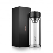 雷德夫（LEIDFOR）G21 雙層玻璃杯男士隔熱水杯男款保溫茶杯 曜石黑500ml