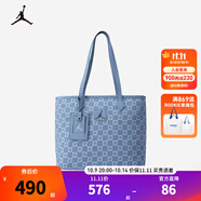 NIKE JORDAN 耐克AJ男女童23號牛仔托特包新款手提包大容量兒童單肩包 牛仔藍 8/20【35*27*15cm 約14.1L】