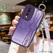 玲琉 適用蘋(píng)果16手機殼斜挎掛繩蘋(píng)果13/12Promax全包14Pr防摔XR貓狗X卡通7/8p腕帶6s背帶15 暗紫色-線(xiàn)稿玫瑰-+腕帶 iPhone 6s Plus