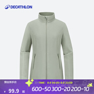 迪卡儂（DECATHLON）保暖戶外抓絨衣外套男女運動寬松秋搖粒絨外套沖鋒衣內(nèi)膽 女款-全拉鏈-蒼穹綠 L