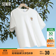 森馬（Semir）【多彩涼感T】短袖t恤女夏中長款寬松舒適刺繡上衣109324100007