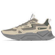 361°網(wǎng)面男鞋運動(dòng)休閑鞋361度軟彈舒適秋季老爹鞋復古鞋子572446717H 杏茶色/頁(yè)巖灰 42