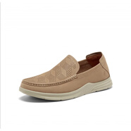 暇步士（Hush Puppies）2024春一腳蹬通勤男休閑皮鞋B5N12AM4 卡其色 43