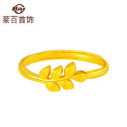 菜百首飾 黃金戒指 足金橄欖枝黃金戒指 活圈 計價(jià) 約3.25克