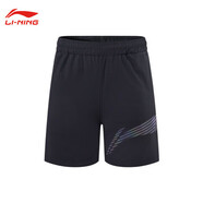 李寧1990新款羽毛球短褲男女夏季運動(dòng)比賽訓練跑步健身休閑速干 黑色2016 XL