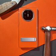 折疊屏手機殼手工定制真皮商務(wù)X3保護套新款男女款外殼 愛(ài)馬橙色 牛皮+銀支架 華為matex3典藏版