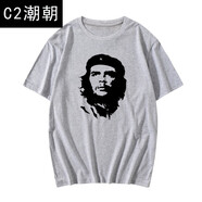 C2潮朝古巴紅色革命英雄切格瓦拉t恤男衫短袖男女半截袖創(chuàng)意個(gè)性體恤衣服 麻灰3 L