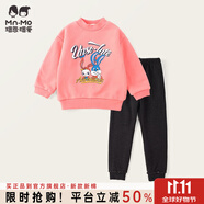 瑁恩·瑁愛斷碼特價(jià)女童雙層加絨加厚金鉆絨保暖內(nèi)衣套裝冬秋衣秋褲 04#兔耳萌寶(果粉) 90 建議身高75cm