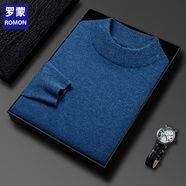 羅蒙（ROMON）羅蒙秋冬2026新款加厚羊毛衫男爸爸半高領(lǐng)針織打底衫內搭套頭毛衣 哈青 L 175/115