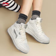 李寧天跡HI丨減震回彈板鞋女鞋25新款保暖時(shí)尚中幫經(jīng)典休閑鞋正品