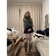 小紅書(shū)爆款灰色麻花高領(lǐng)套頭毛衣女秋冬蝙蝠袖短款韓系慵懶風(fēng)感針 灰色版 S