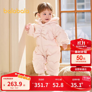巴拉巴拉連體衣嬰兒秋冬裝外出加絨抱衣哈衣爬服保暖萌趣208424120001