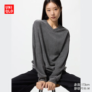 優(yōu)衣庫女裝柔軟針織搖粒絨V領(lǐng)套頭衫/長(cháng)袖25秋冬新款479756 06 鉛灰色 M