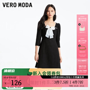 VEROMODA連衣裙秋冬甜美小個(gè)子新年戰(zhàn)袍紅色法式小香風(fēng)3361022 S59黑色 160/80A/S