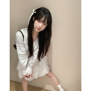 企邁法式溫柔風(fēng)白色系帶長(cháng)袖連衣裙子女2025秋季收腰顯瘦氣質(zhì)A字短裙 白色連衣裙【連身裙/連衣裙/盛夏流行風(fēng)格/裙子/女 S 推薦85-95斤