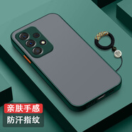 三星（SAMSUNG）【品質(zhì)原裝】適用三星S23手機(jī)殼全包S22鏡頭防摔S21硅膠S20創(chuàng)意S1 親膚-暗夜綠【純色】送福字指環(huán) 三星Galaxy__A72_5G