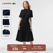 LACOSTE法國鱷魚女裝設(shè)計感優(yōu)雅收腰短袖A字裙Polo連衣裙|EF5956 031/黑色 M 38 /165