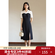 獨(dú)束【束型系列】大碼郁金裙雙版型拼接連衣裙女新款顯瘦氣質(zhì)裙子 常規(guī)梨形-短袖版 2XL (尺碼：4) 拍前和客服確認(rèn)尺碼