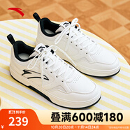 安踏（ANTA）輕松｜女鞋板鞋2025經(jīng)典潮流滑板鞋厚底休閑鞋 象牙白/基礎(chǔ)黑-2 35.5