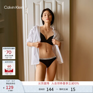 Calvin Klein內衣25女士經(jīng)典提花窄腰邊棉質(zhì)微彈性感比基尼三角內褲女D1618O 001-太空黑 1條 S