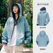 駱駝（CAMEL）硬殼沖鋒衣女單層外套24新款防水防風(fēng)衣登山服男