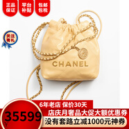 香奈兒（Chanel）女包22 手袋金屬質(zhì)感小牛皮20 × 19 × 6 cm單肩包奢侈品潮牌 黃色AS3980 B08037 NQ387