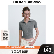 UR【HOT】2025秋季新款女裝休閑紋理萌寵修身針織衫UYY950100 花灰 M