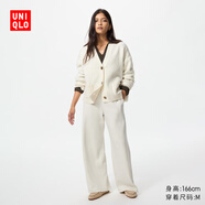 優(yōu)衣庫女裝直筒褲/內里搖粒絨保暖25秋冬新款479695 30 淺米色 L /160/72A