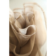 無(wú)輕盈歐根紗 仙氣中長(cháng)紗裙半身裙春夏文藝女裝飄逸輕薄大裙擺 沙色 均碼