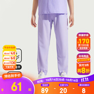 安踏兒童褲子男童運動褲25年春夏季女童休閑褲彈彈褲輕薄透氣速干褲 【夏梭織彈彈褲】冷凝紫7501-6 160 cm cm