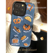 惠利得一頭蒜蒜韓國ins風(fēng)可愛(ài)甜品面包刺繡復古時(shí)髦藍牛仔布手機殼適用iPhone16promax全包15蘋(píng)果14防摔1 刺繡英文甜品面包牛仔布殼 iPhone 13 Pro Max