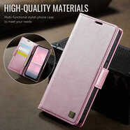 康匠適用三星A17手機殼磁吸側扣翻蓋式皮套SM一A1760全包防摔硅膠軟內殼Galaxy A17 4G通用5G保護套A17 櫻花粉【磁吸側扣-內置卡槽】收藏下單送鋼化膜 三星A17