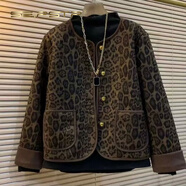 夏典素訂女王（SE.PSTP）加絨豹紋外套女2026秋冬新款顯瘦韓系時(shí)尚洋氣加厚寬松短外套 豹紋外套 好質(zhì)量 加絨 XL 111-120