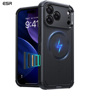 億色【360°全包】適用iPhone17promax手機殼蘋(píng)果17pro保護套magsafe磁吸充電相機按鍵全包超強防摔殼 黑色【無(wú)支架】7倍防摔丨360°全包 iPhone17
