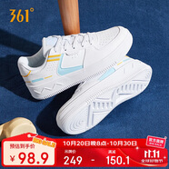 361°運(yùn)動女鞋秋冬季情侶復(fù)古厚底增高小白休閑板鞋子女682116601F-2
