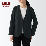 無(wú)印良品 MUJI 女式 不易沾水 無(wú)領(lǐng)夾克 BDD10C2A 短款外套 黑色 M