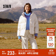 森馬（Semir）森馬羽絨服女短款立領(lǐng)撞色三防保暖通勤外套24冬新款109724113012